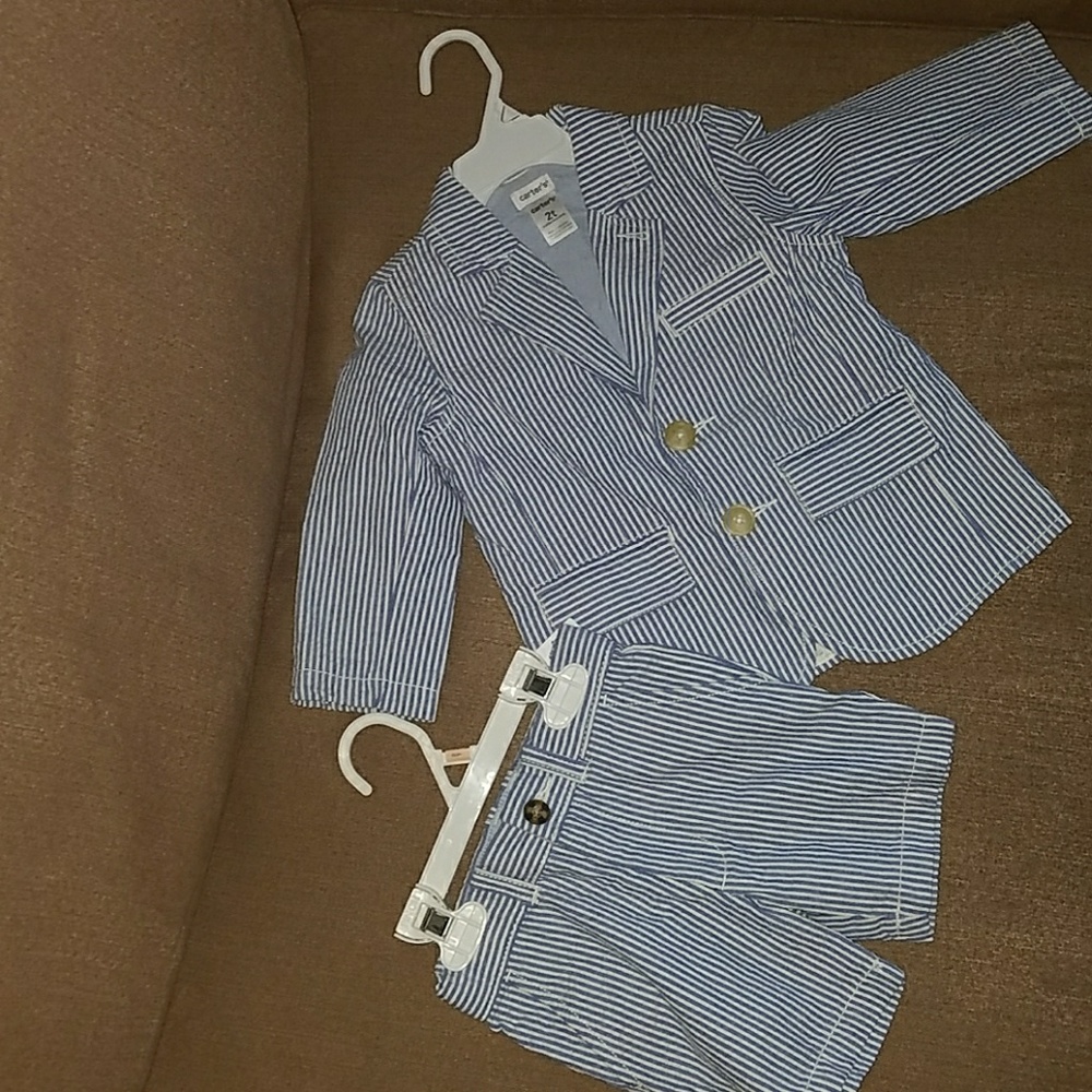Toddler Boys Seersucker short suit